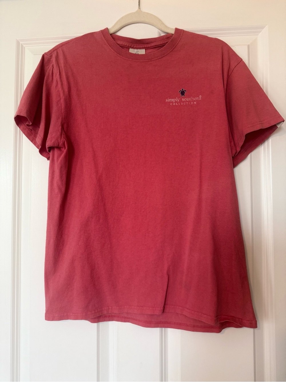 Simply Southern Short-Sleeve Tee in Coral